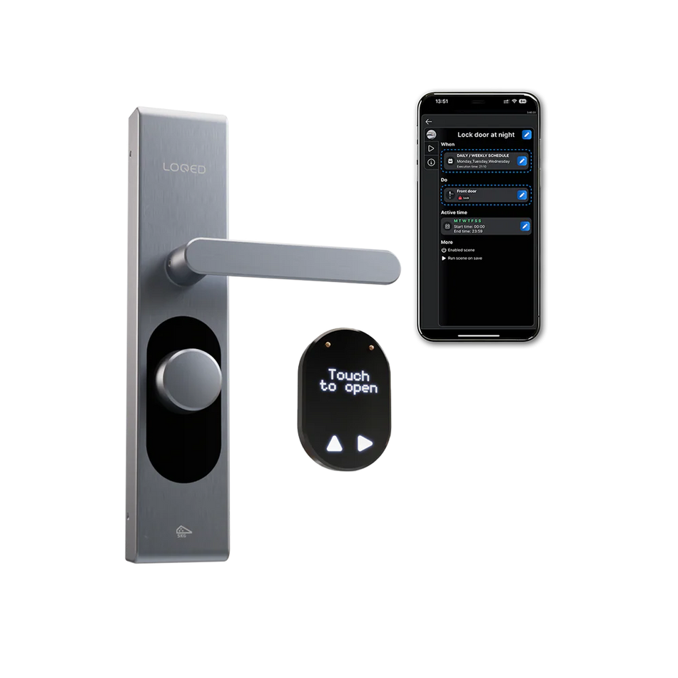 LOQED Touch Smart Lock – Serratura smart senza chiave (Black o Silver)