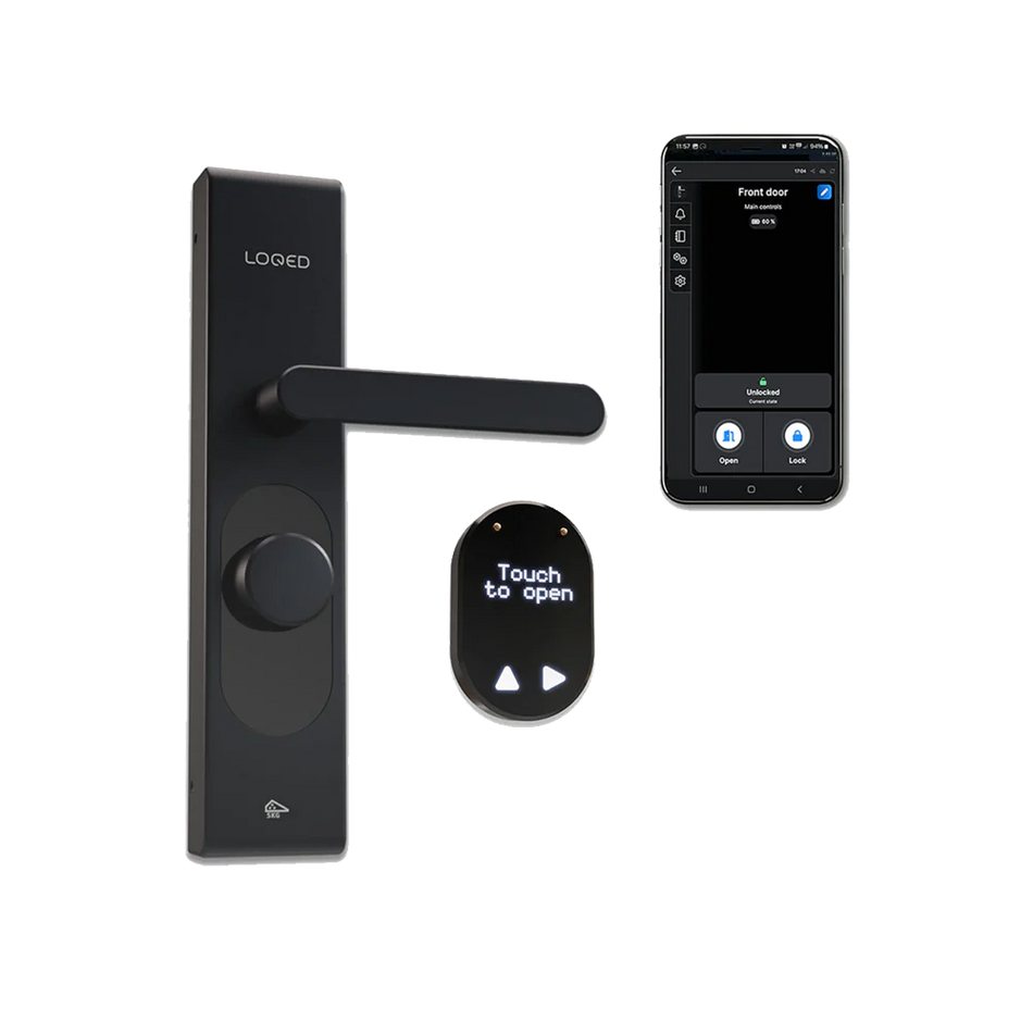 Shelly KIT Loqed Touch Smart Lock – Serratura smart senza chiavi con controllo remoto e automazione domestica - Black
