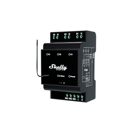 Shelly Qubino Wave Pro 3 EU LR - relè DIN Z-Wave Long Range 3 canali