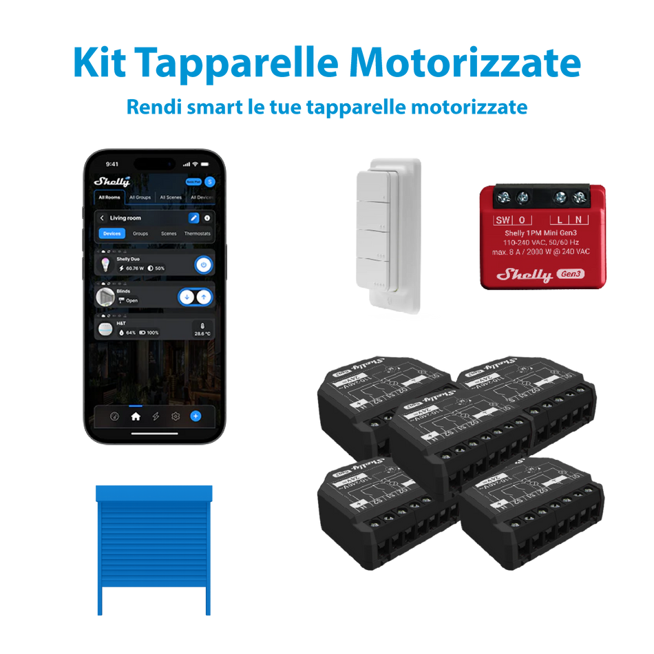 Shelly Kit Tapparelle Smart – Soluzione Completa per il Controllo delle Tapparelle Elettriche