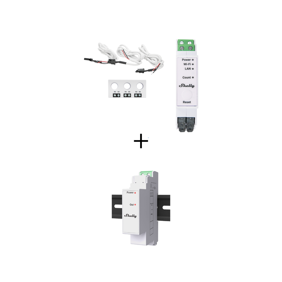Shelly Pro 3EM-3CT63 + Shelly Pro 3EM Switch Add-on in Omaggio