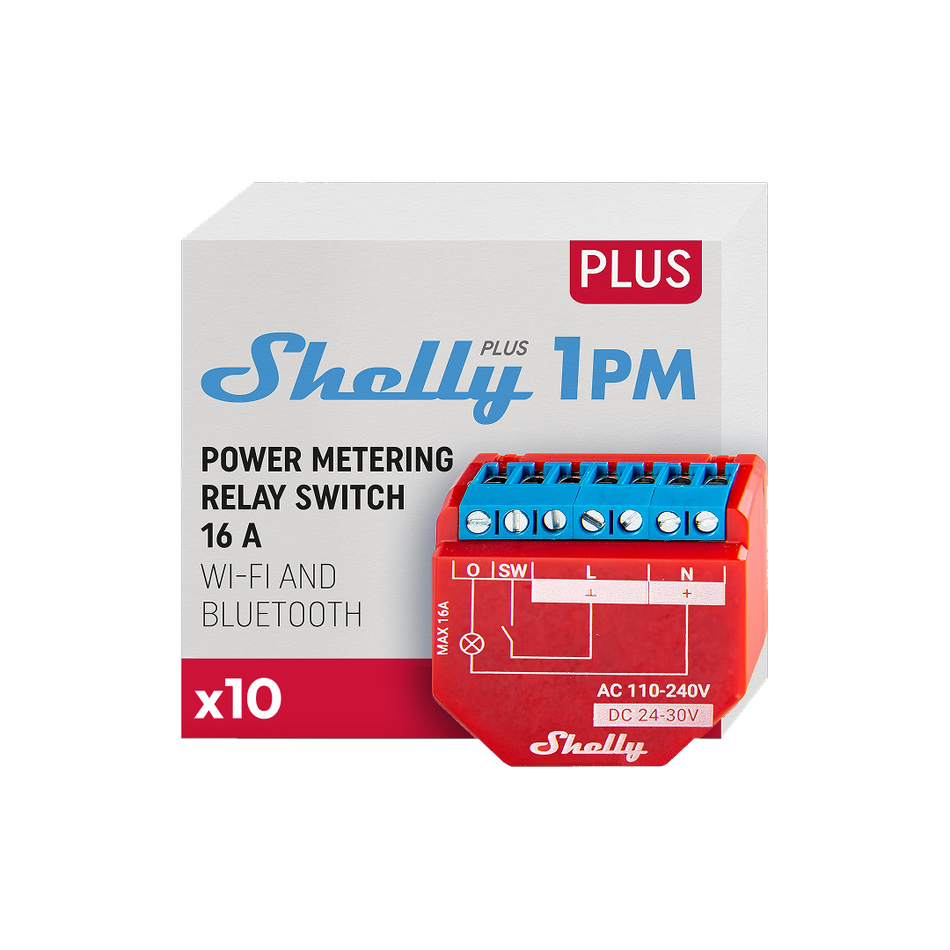 Shelly Plus 1PM Gen2 - Pack da 10