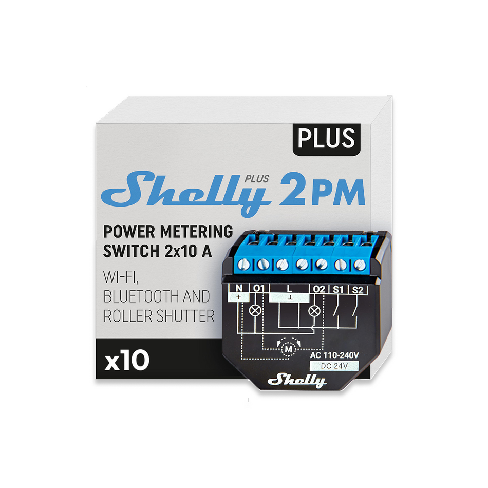 Shelly Plus 2PM Gen2 - Pack da 10