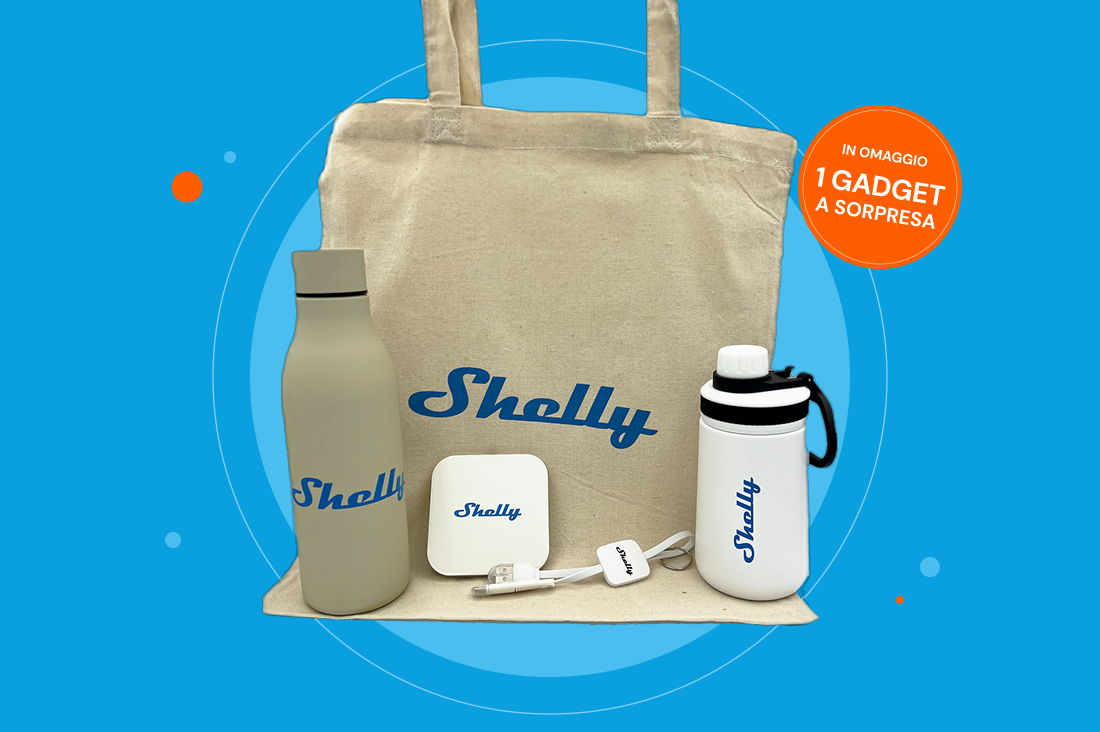 Un gadget Shelly in regalo. Quale? Sorpresa.