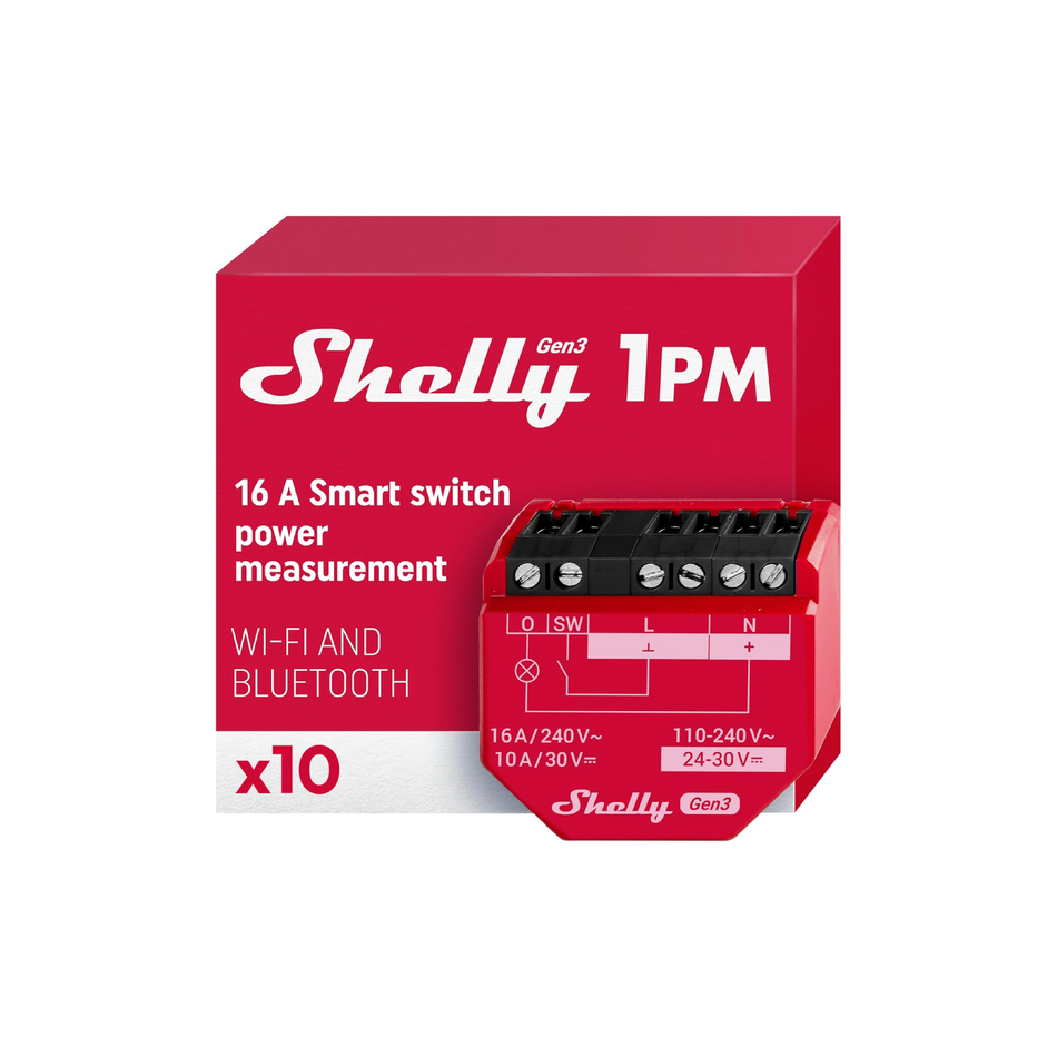 Shelly 1PM Gen3 - Pack da 10