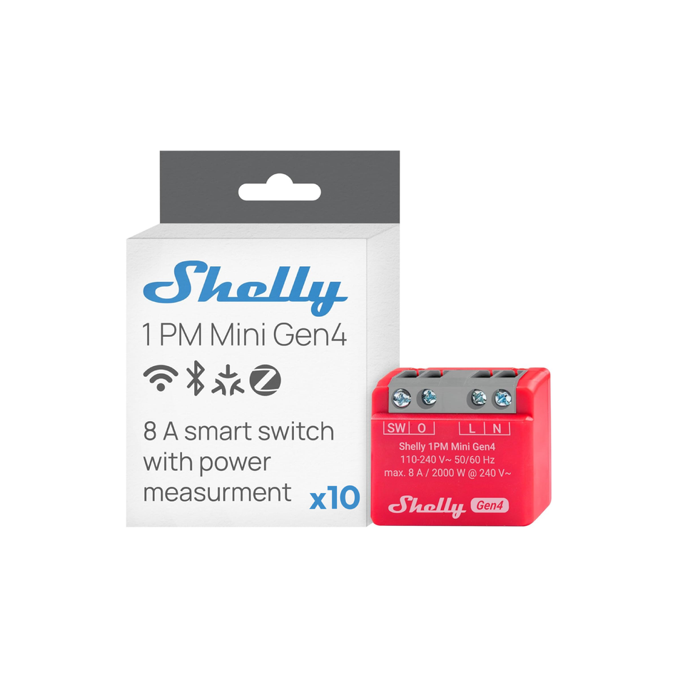 Shelly 1PM Mini Gen4 - Pack da 10